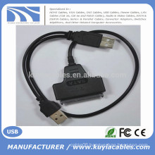 High Speedr 2Male USB 2.0 to SATA Cable 15+7 pin connector for 2.5" hard disk